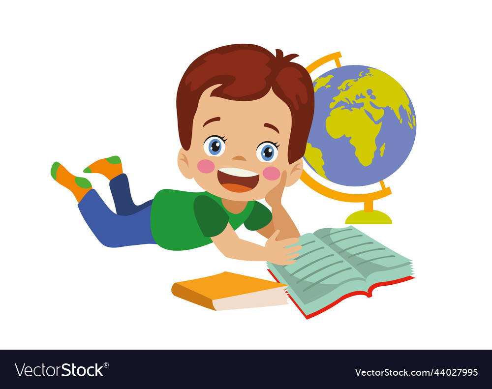 World Map Reading a Book