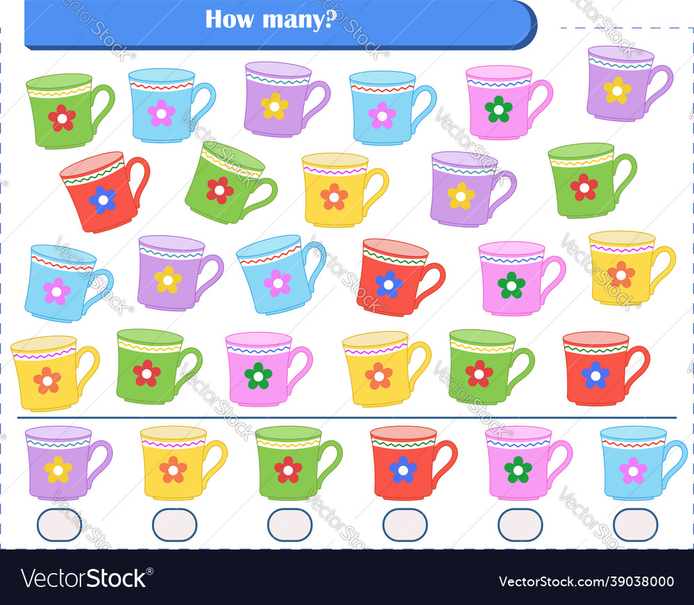 A game for children count and write vector image A game for children count and write