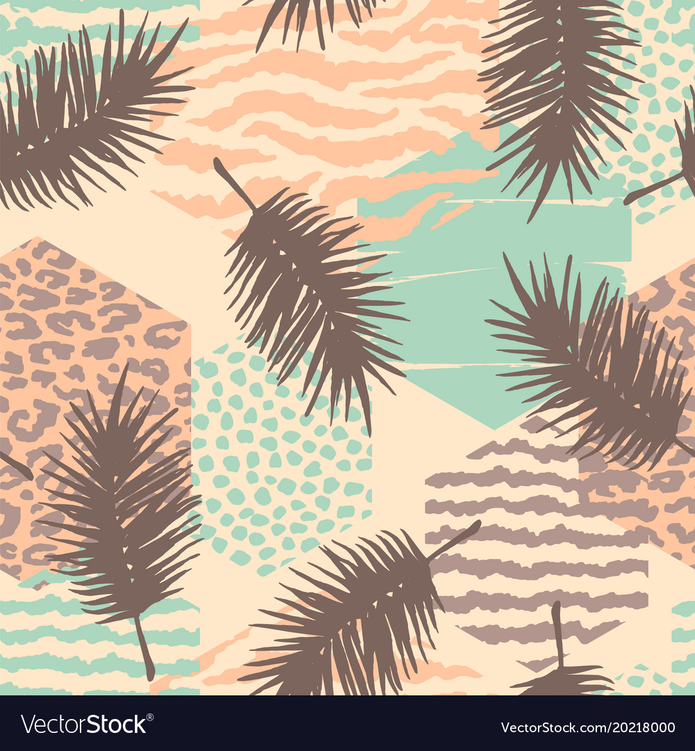 Abstract seamless pattern with animal print