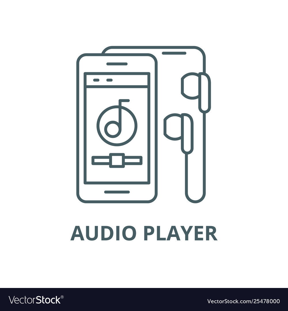 Audio player line icon linear concept