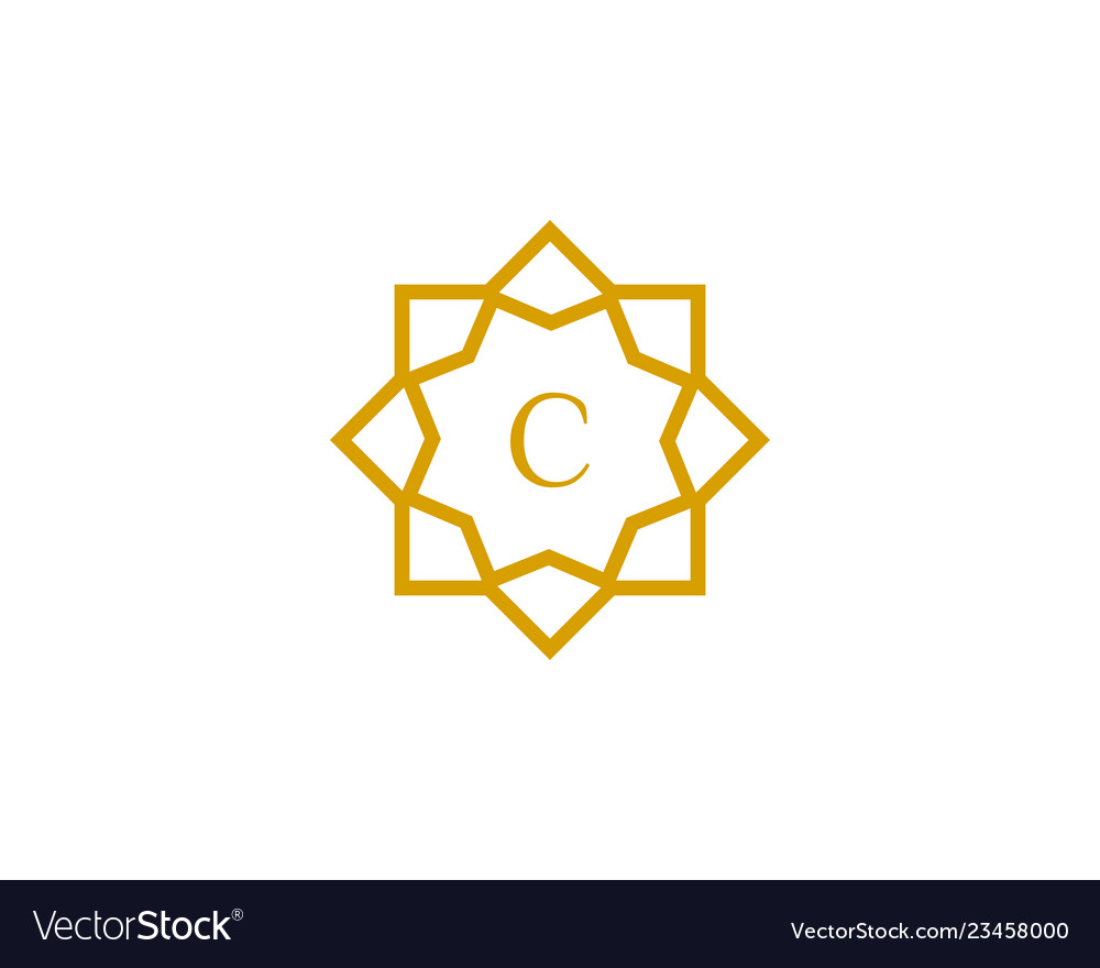 C initial letter logo with luxury ornament