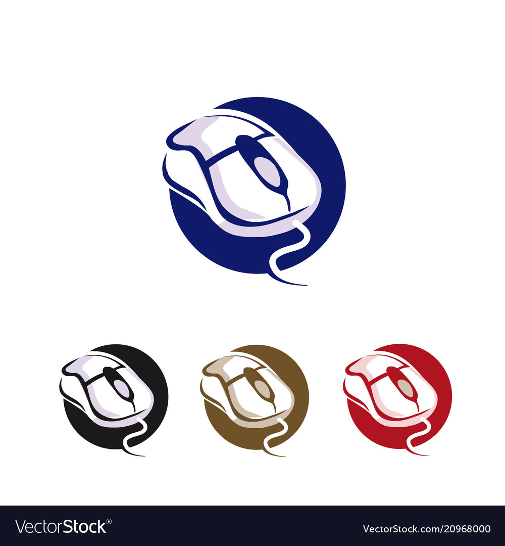 Computer mouse click icon circle background Vector Image