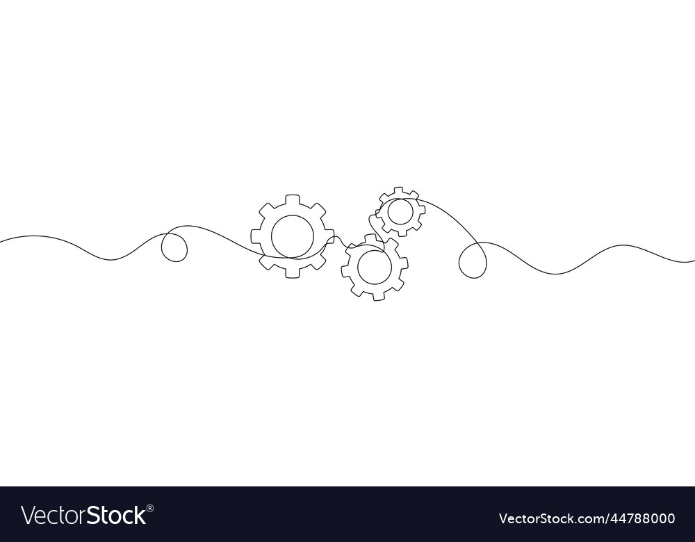Gear Wheel Line Art