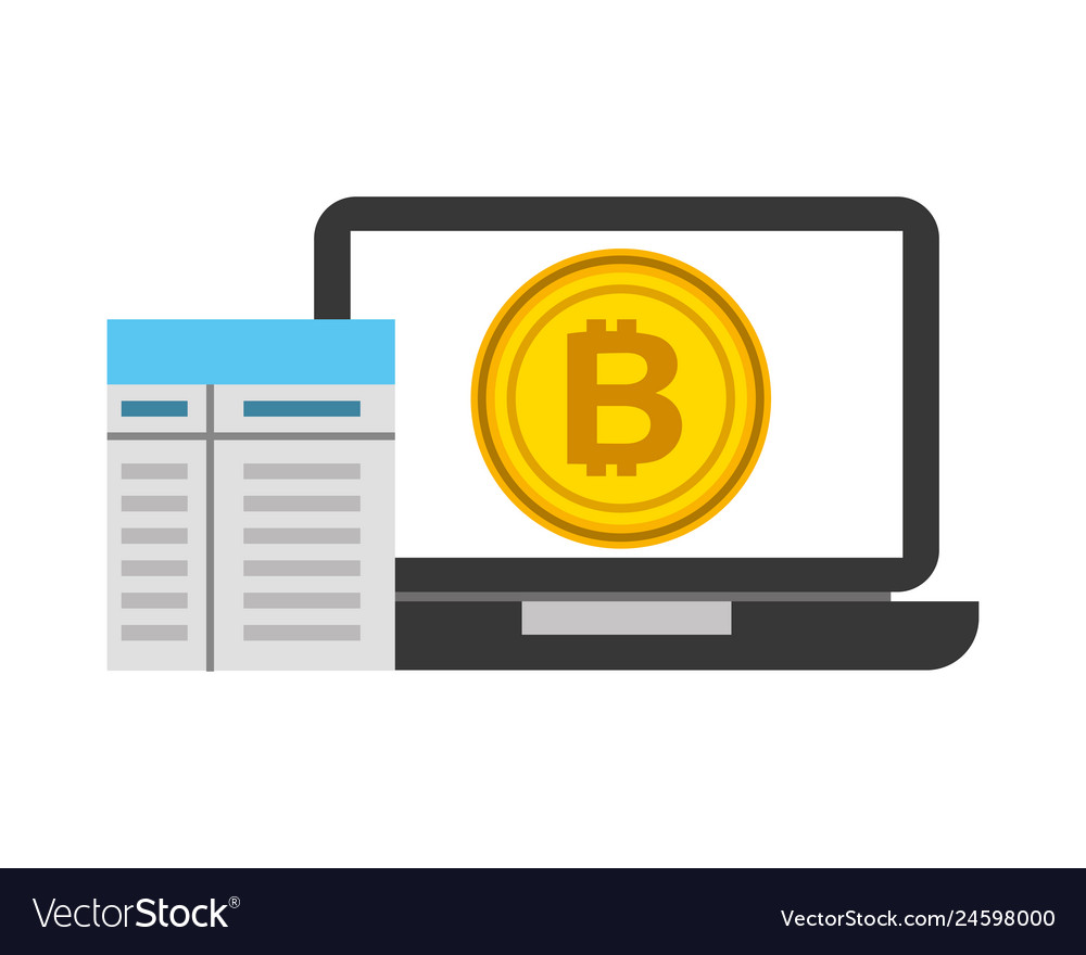 Laptop Computer Bitcoin Vertrag fintech