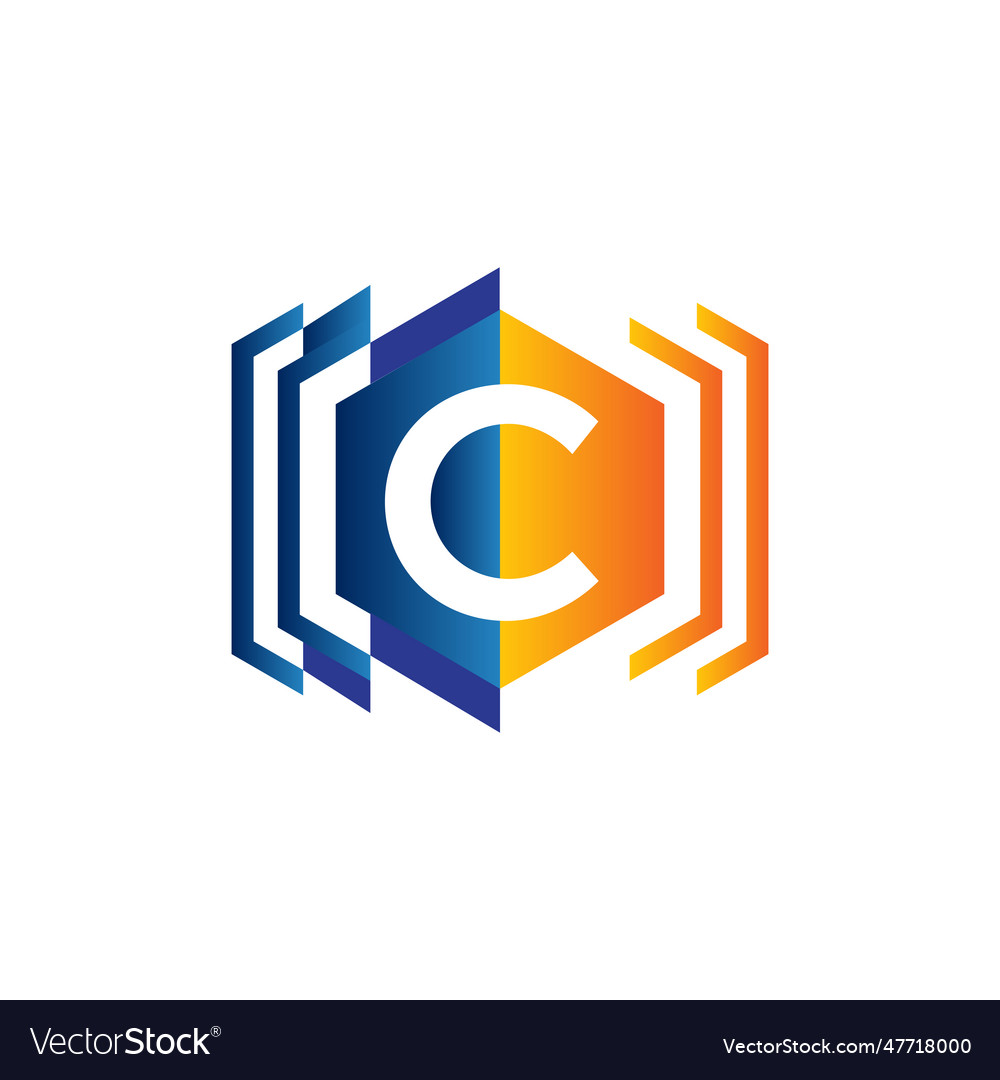 Letter c logo template colorful