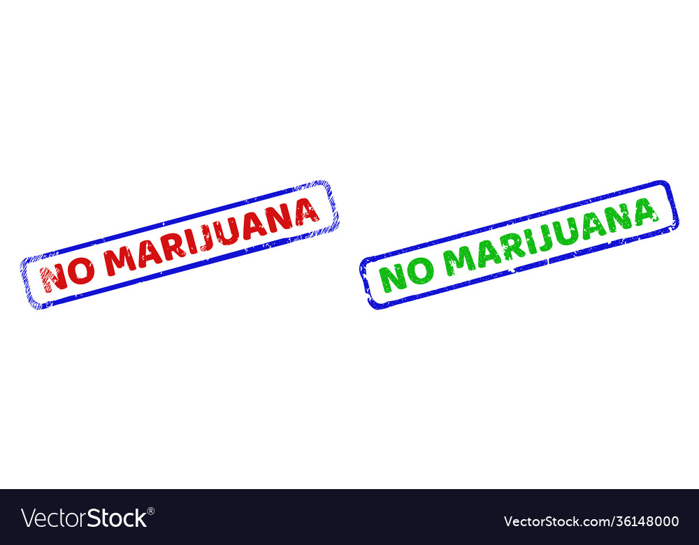 No marijuana bicolor rough rectangle seals