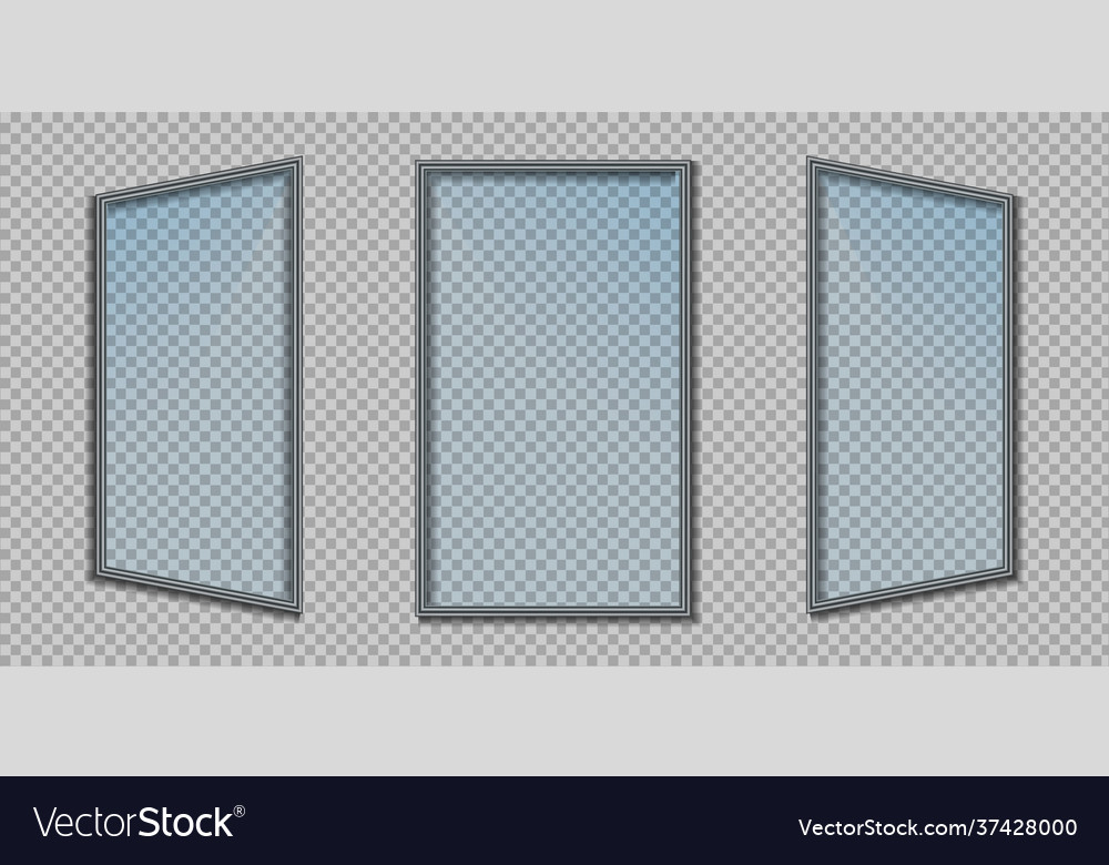 Realistic windows frames and glass