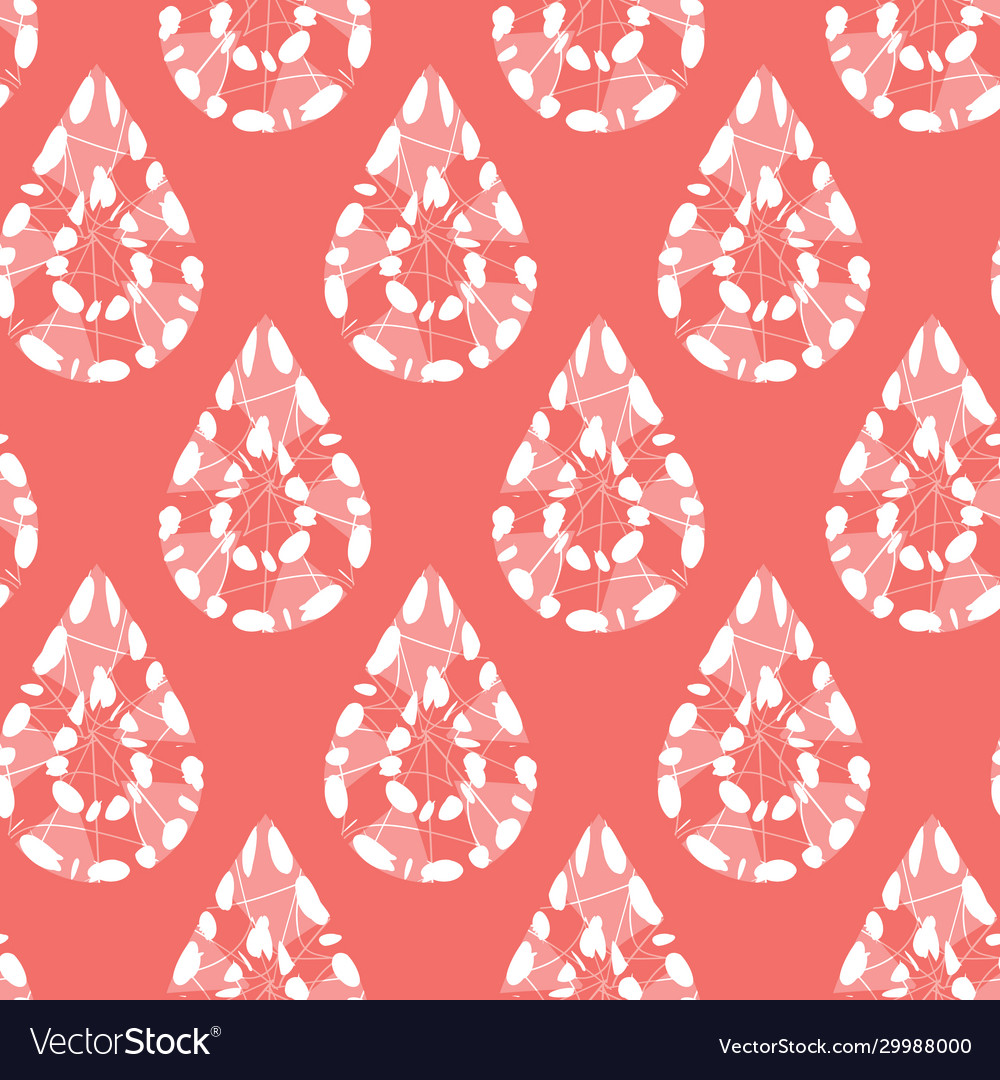 Red shibori monochrome tear drops seamless