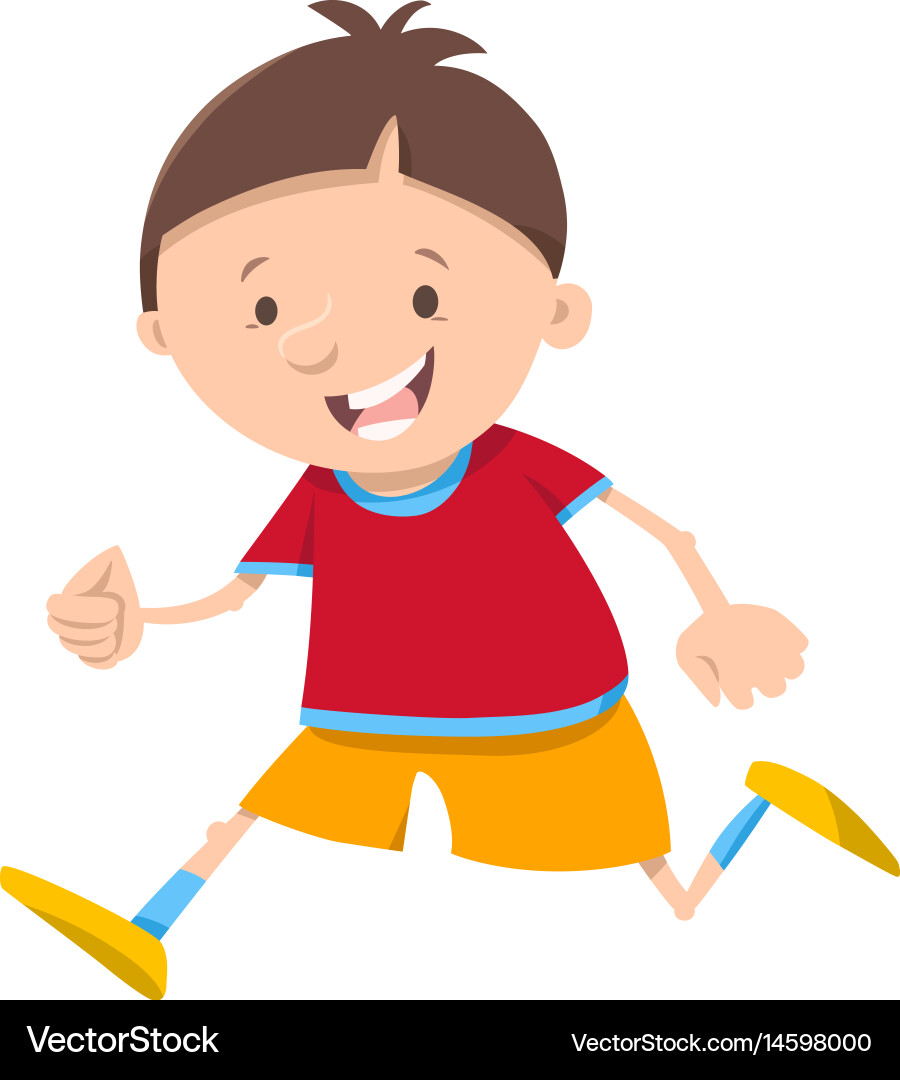 Running Boy Cartoon Character Royalty Free Vector Image