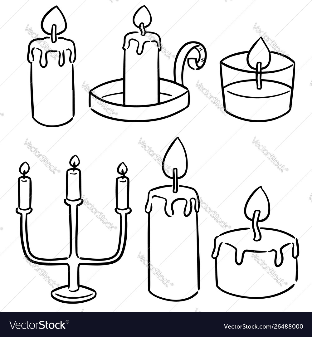 Set candle Royalty Free Vector Image - VectorStock