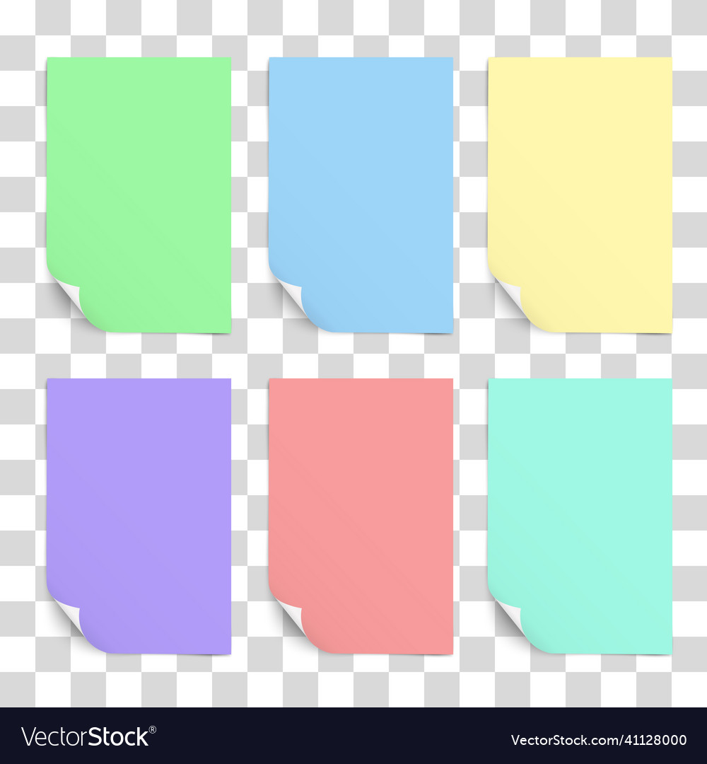 Set of sheets different light colors paper