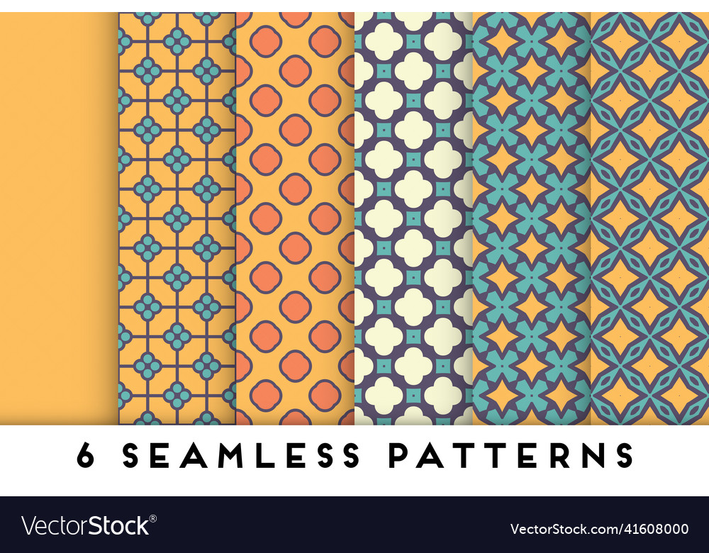 Simple seamless pattern collection with colorful Vector Image Simple seamless pattern collection with colorful