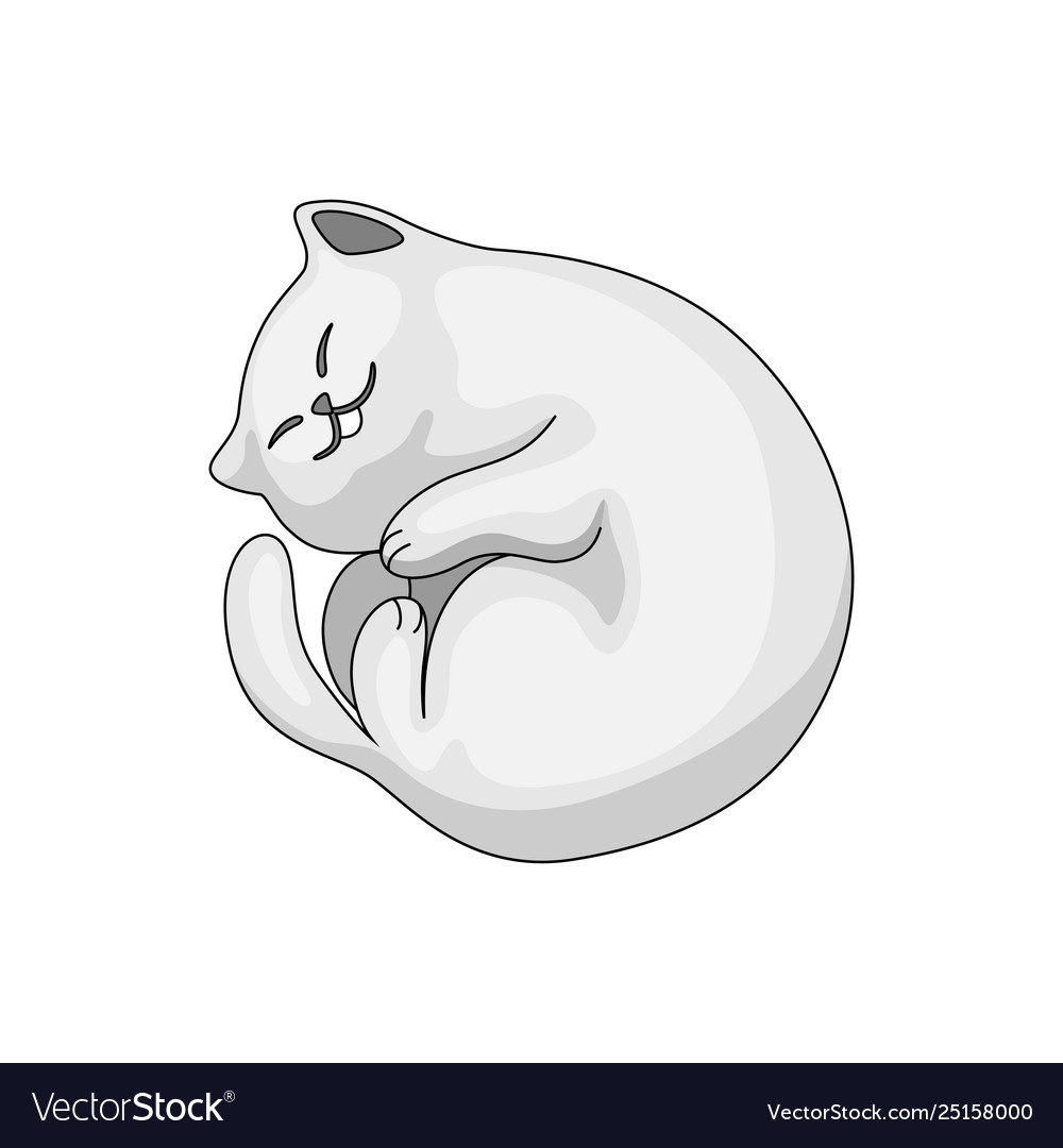 Stylized cartoon white cat