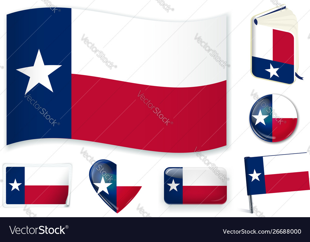 Texas flag 3 layers shadows Royalty Free Vector Image