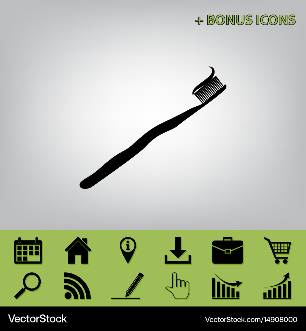 Toothbrush with applied toothpaste portion Vector Image