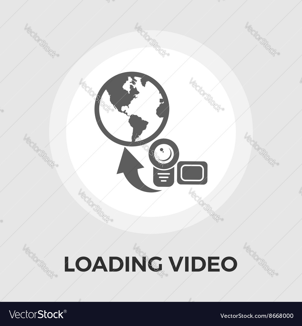 Upload video flat icon