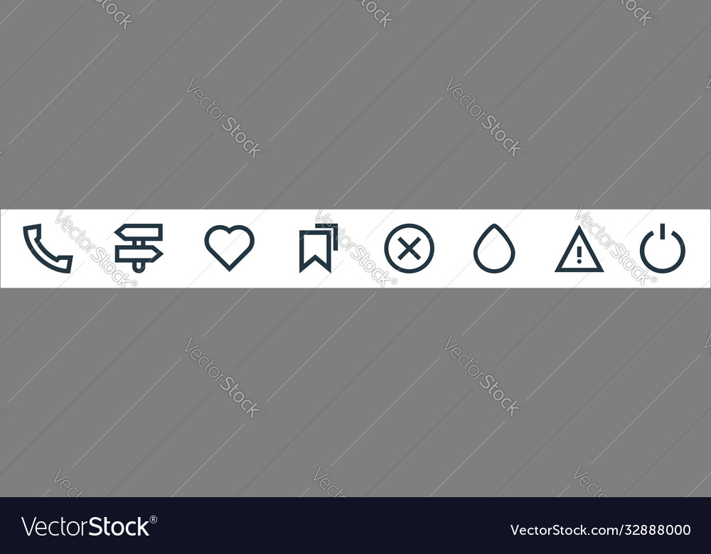 User interface line icons linear set quality vector image User interface line icons linear set quality