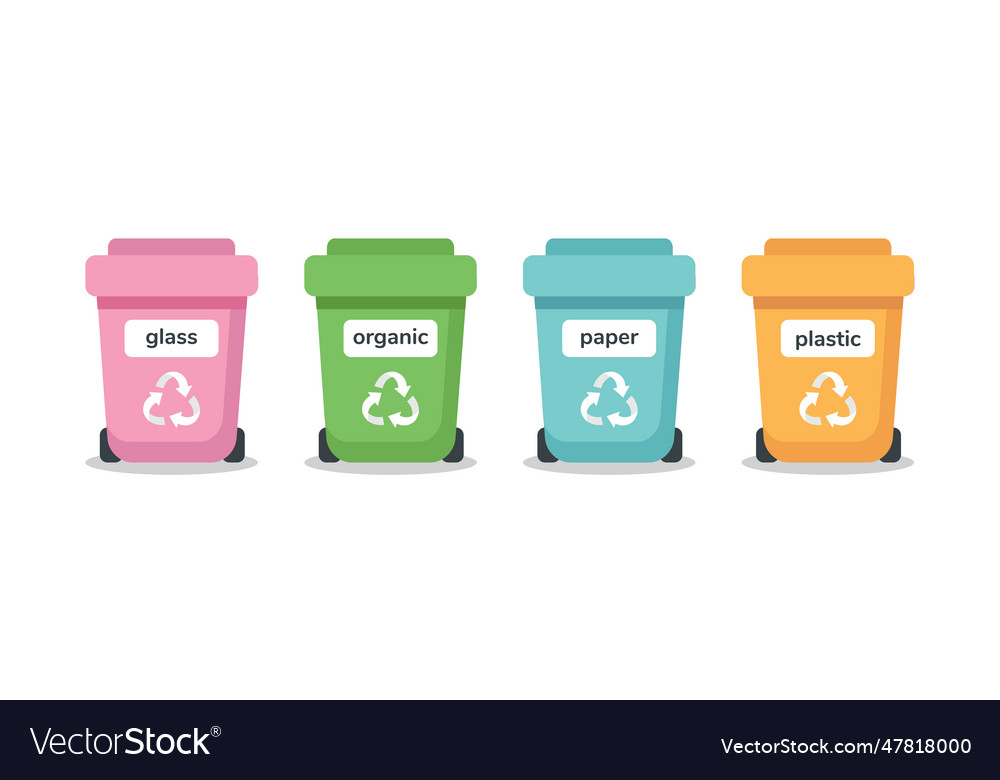 Waste sorting concept different colorful garbage vector image Waste sorting concept different colorful garbage