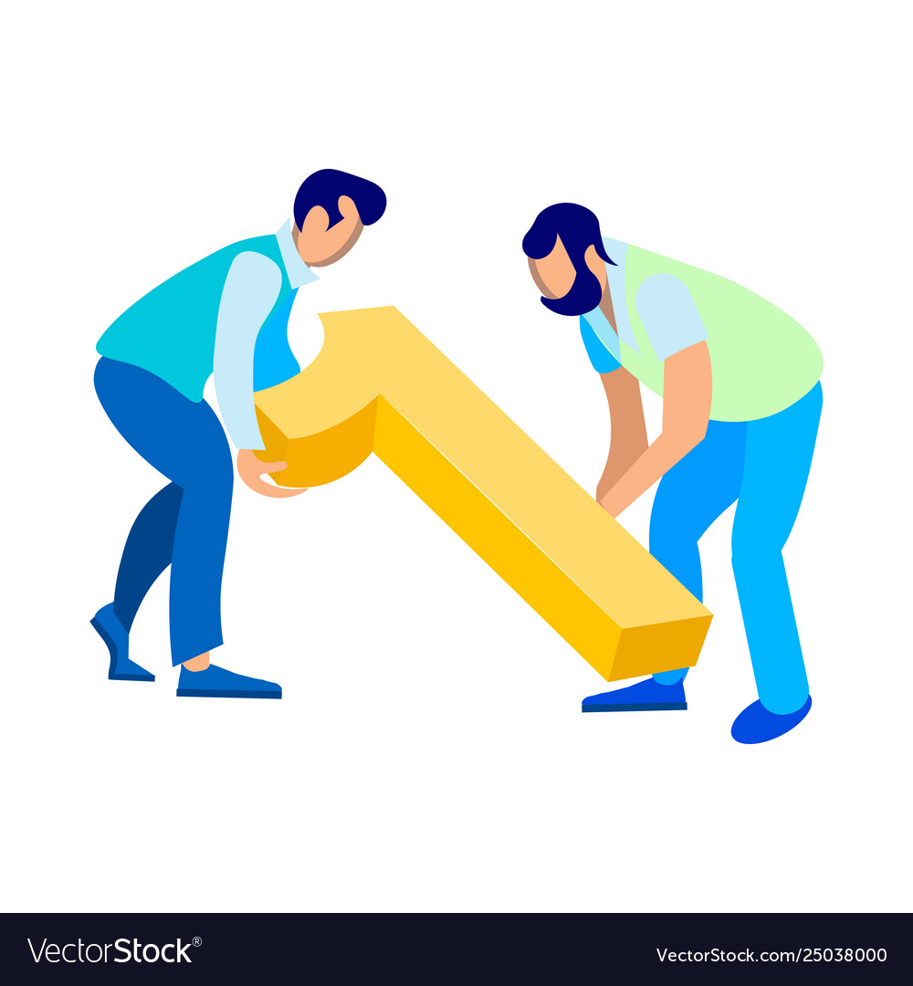 Web developers working together flat