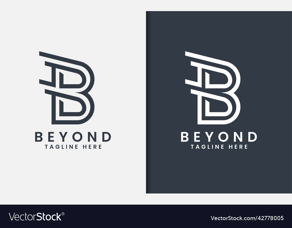 Abstract monogram letter b logo design