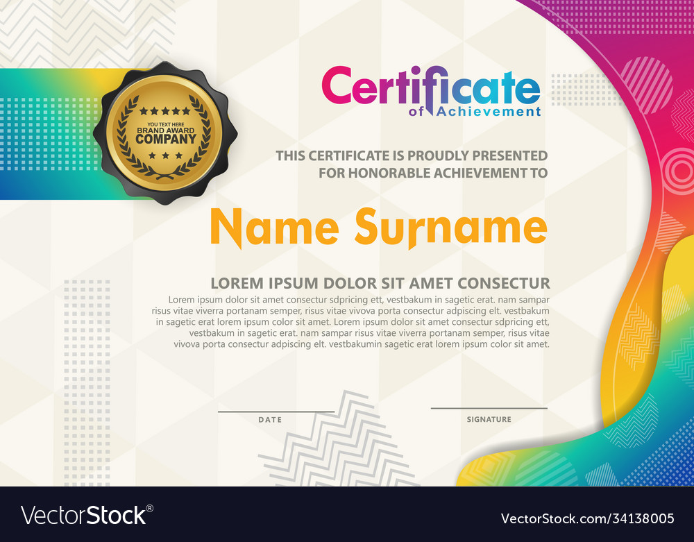 Certificate template with texture modern pattern