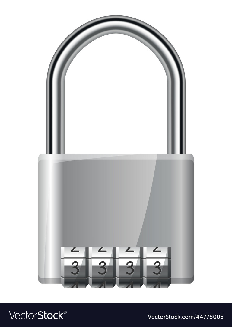 Code padlock lock with combination password vector image Code padlock lock with combination password