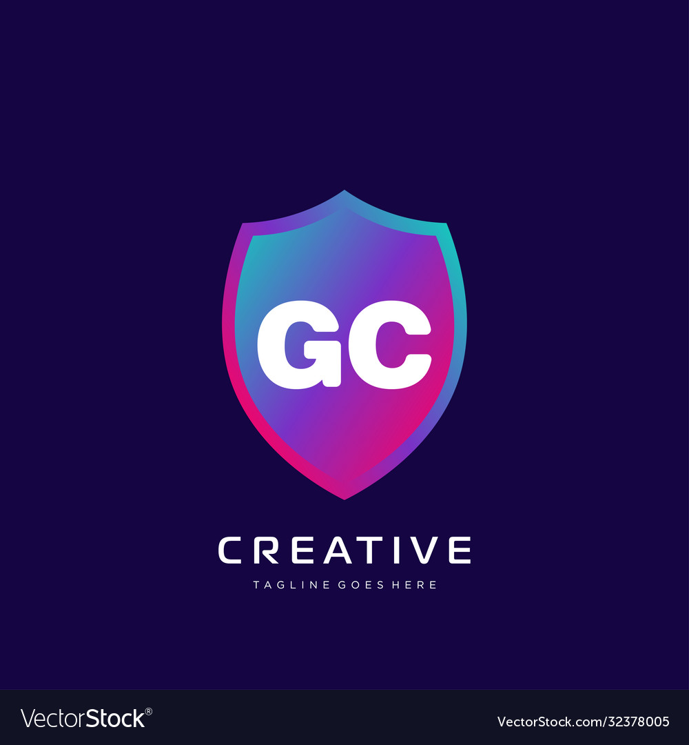 Gc initial logo with colorful template vector image Gc initial logo with colorful template