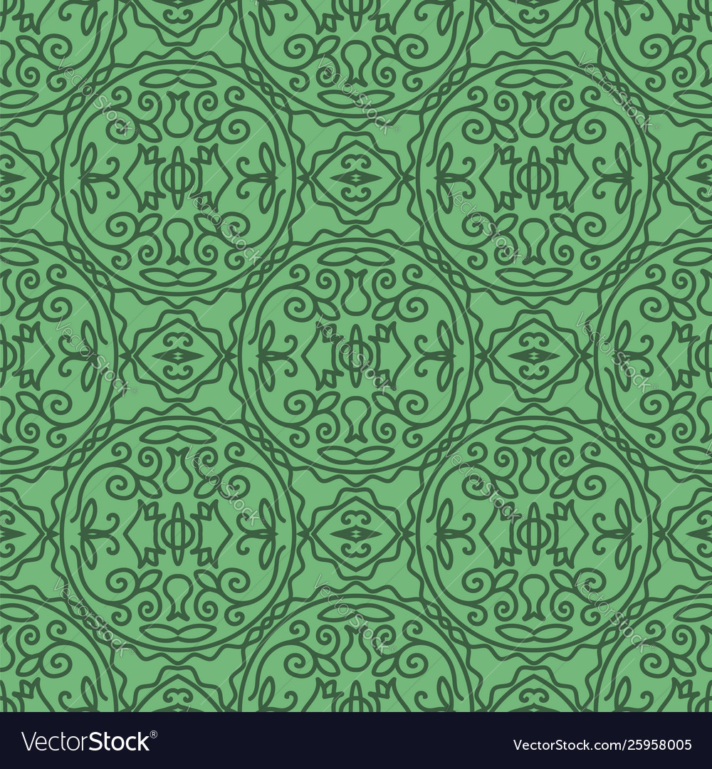 Green floral seamless pattern