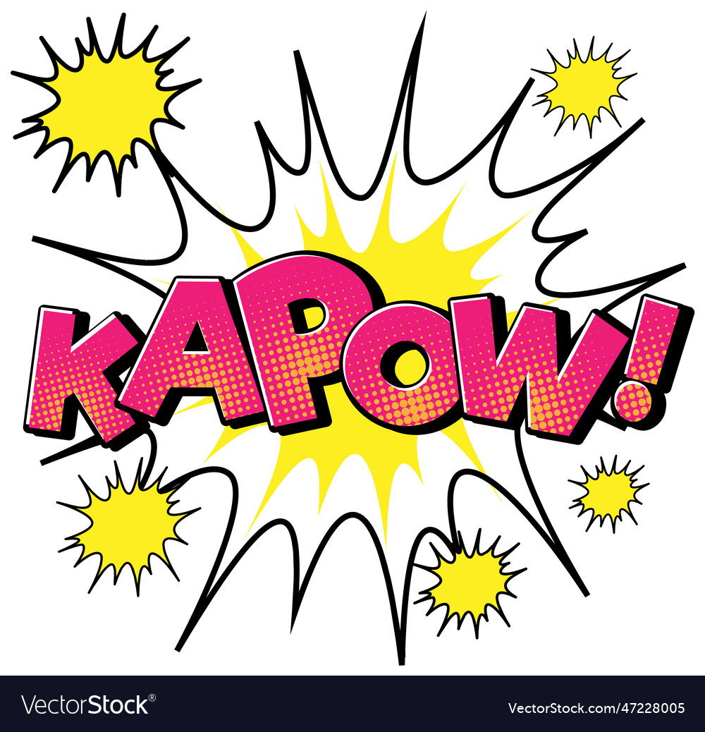 Kapow retro comic speech bubble and effect in pop Vector Image