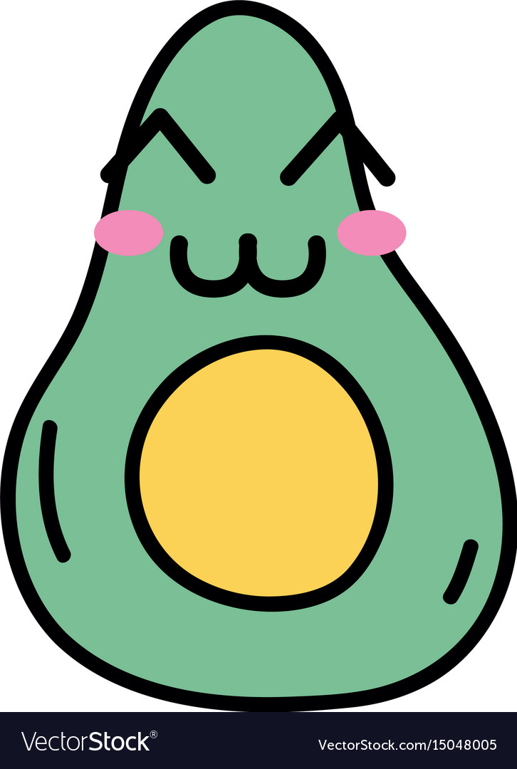 Kawaii cute happy avocado fruit