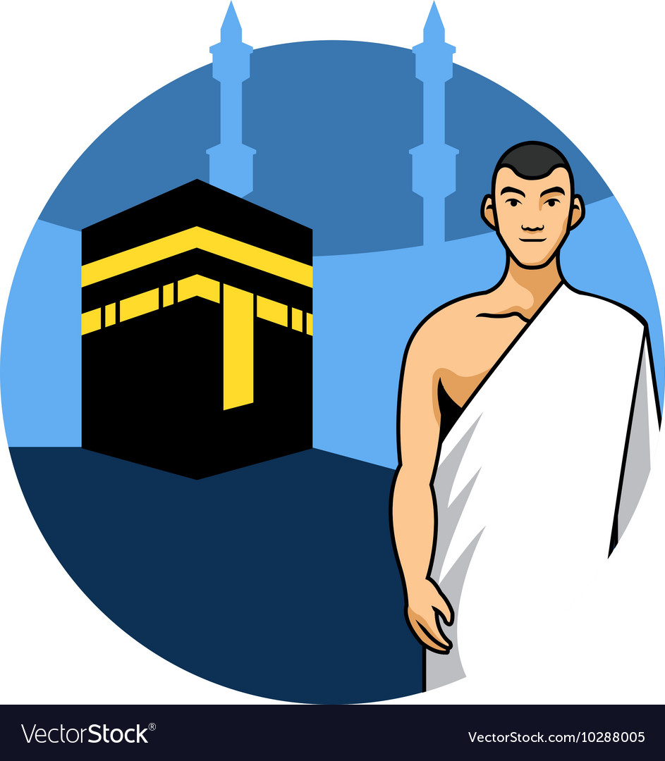 Man hajj and kaaba background
