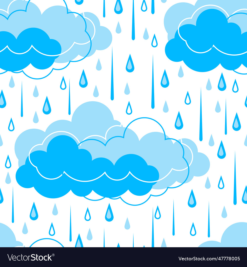 Pattern with clouds and rain stylized background vector image Pattern with clouds and rain stylized background