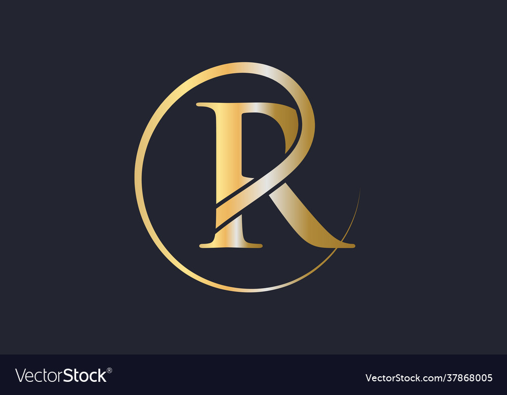 Premium letter r logo with an elegant corporate Vector Image