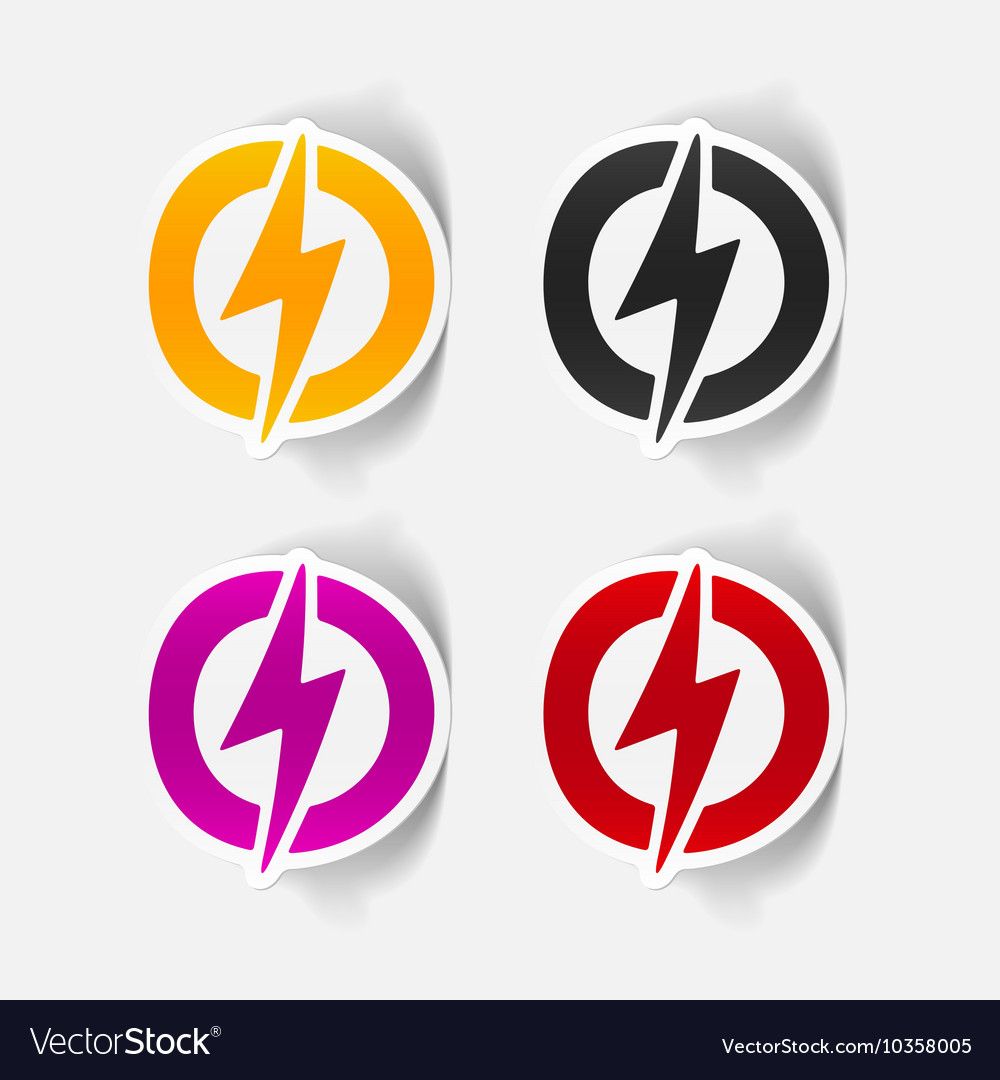 Realistic design element lightning bolt
