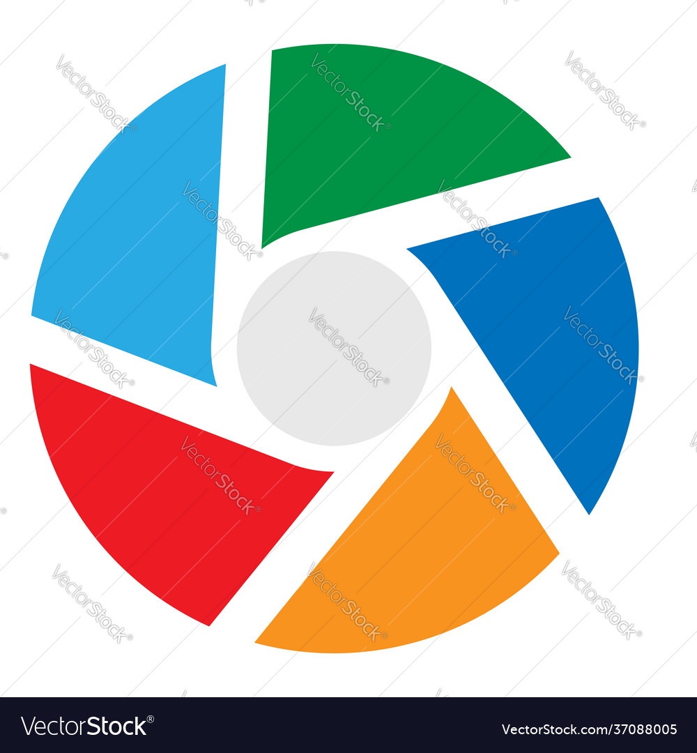 Segmented circle aperture-like geometric vector image Segmented circle aperture-like geometric