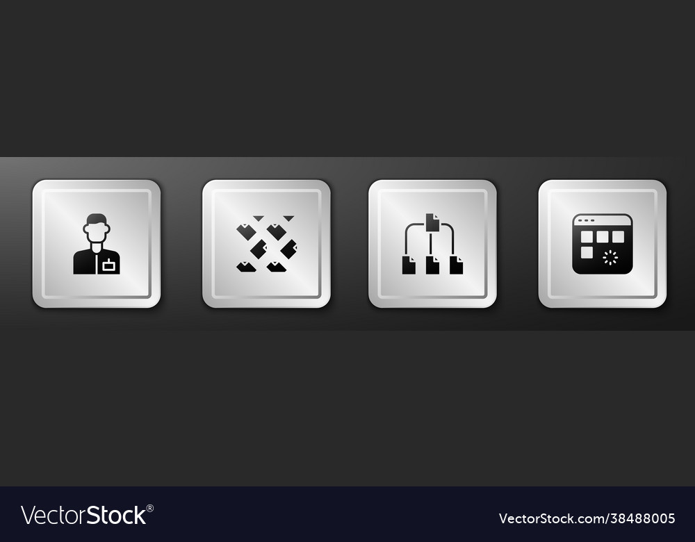 Set analyst engineer data stream folder tree Vector Image Set analyst engineer data stream folder tree