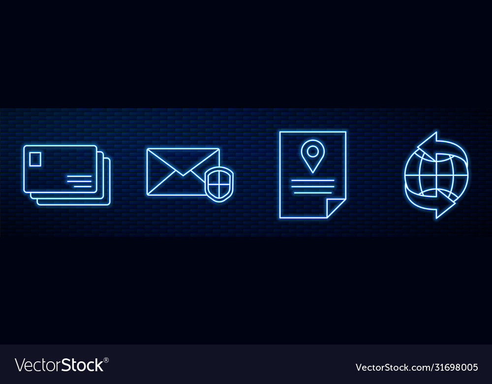 Set line document tracking marker system envelope vector image Set line document tracking marker system envelope