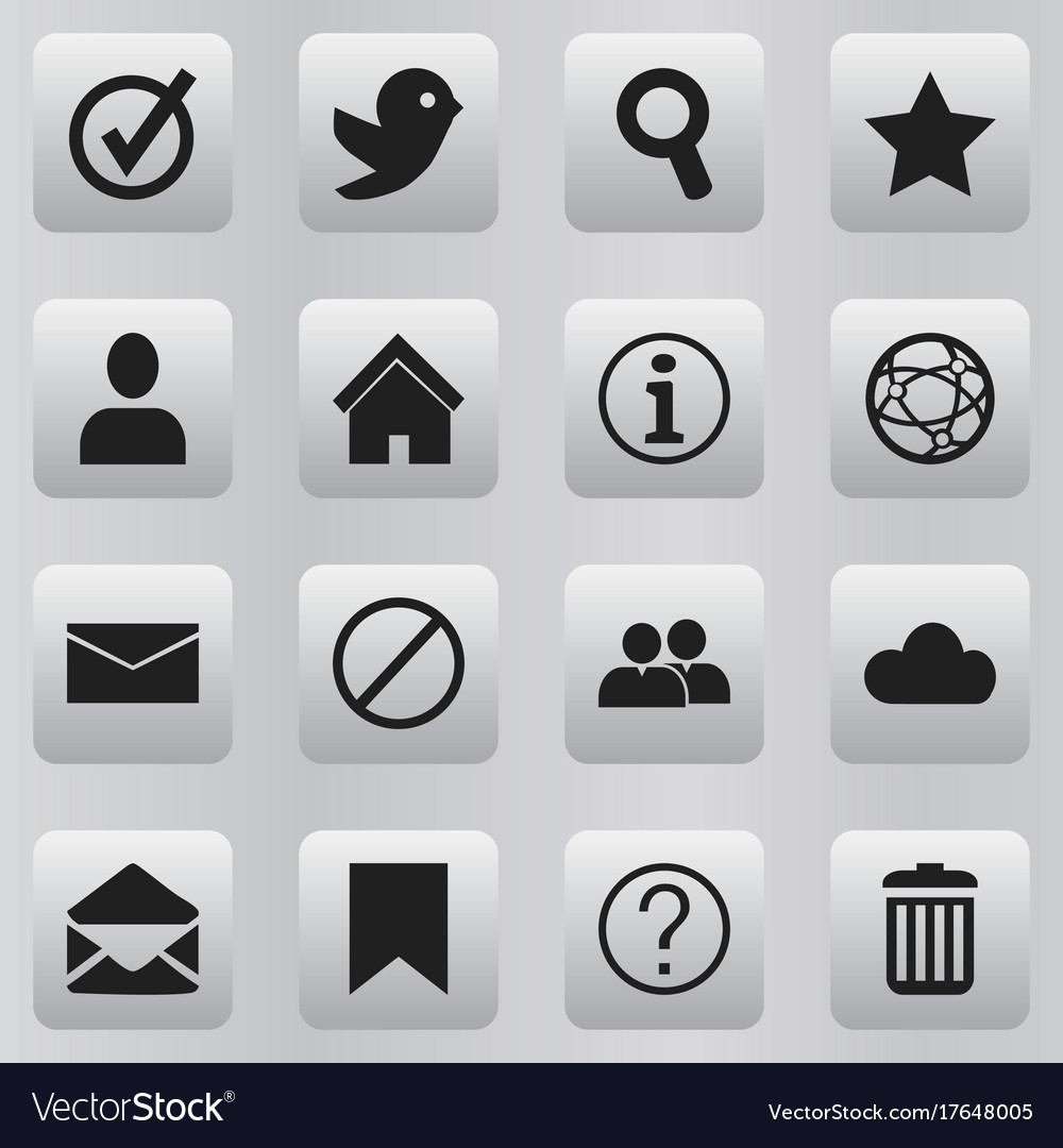 Set of 16 editable network icons includes symbols