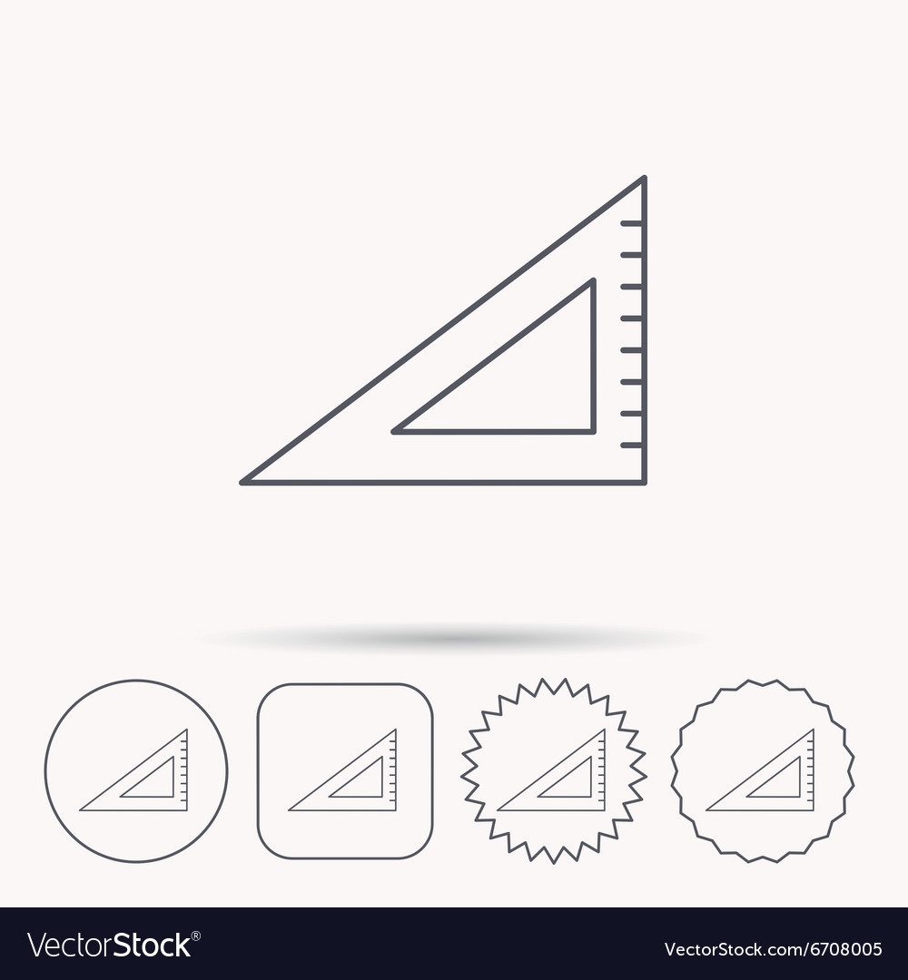 Triangular ruler icon straightedge sign