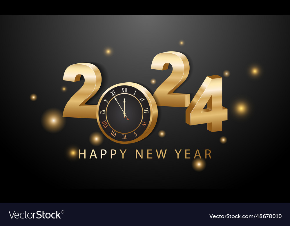 2024 Happy New Year Background Design Greeting Vector Image