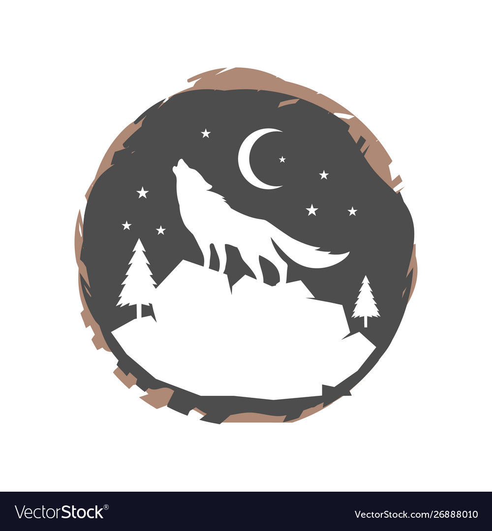 A lone wolf logo design background concept