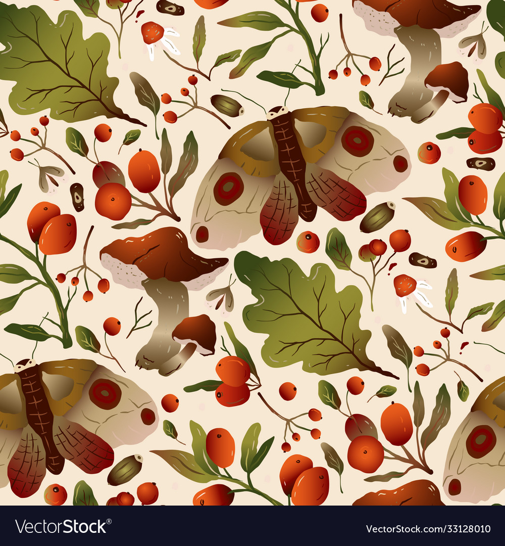 Autumn forest seamless pattern