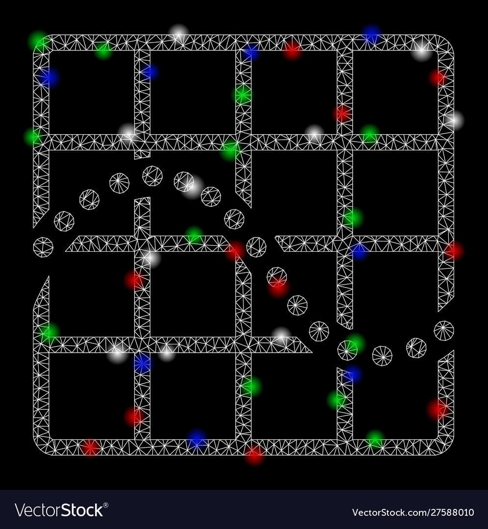 Bright mesh network function chart with flare Vector Image Bright mesh network function chart with flare