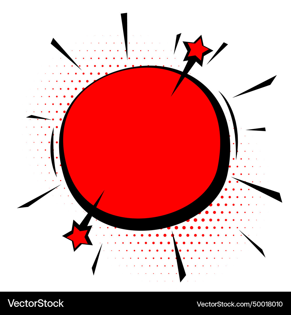 Comic style blank speech bubble halftone Vector Image