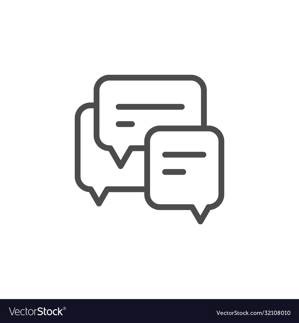 Communication dialog line outline icon Royalty Free Vector