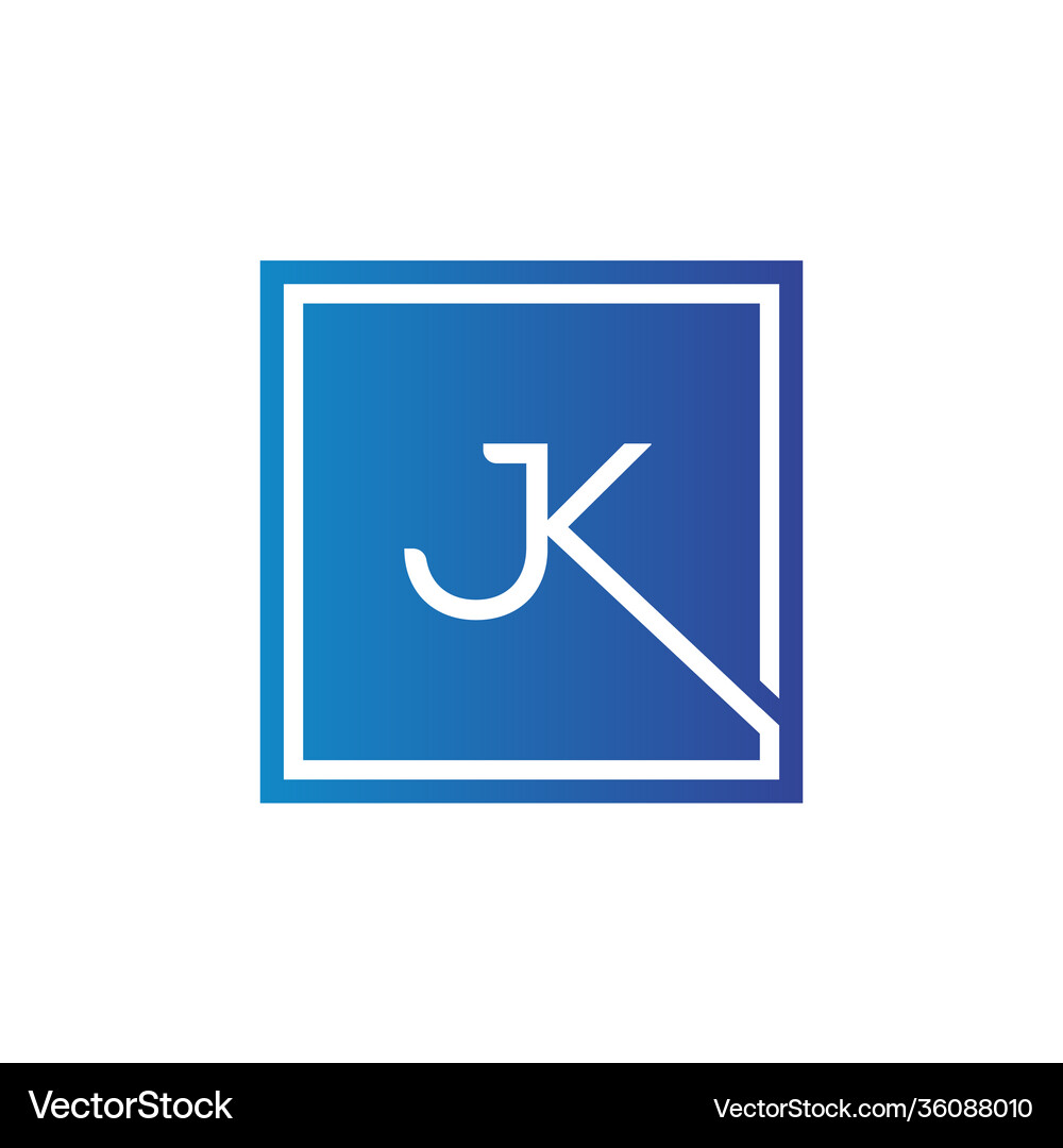 Creative initial letter jk square logo design Vector Image