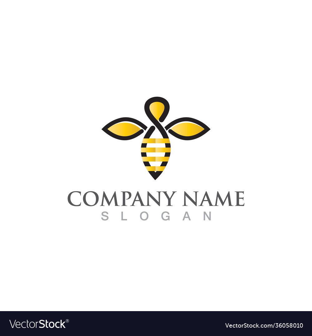 Honeycomb bee logo and symbol Royalty Free Vector Image