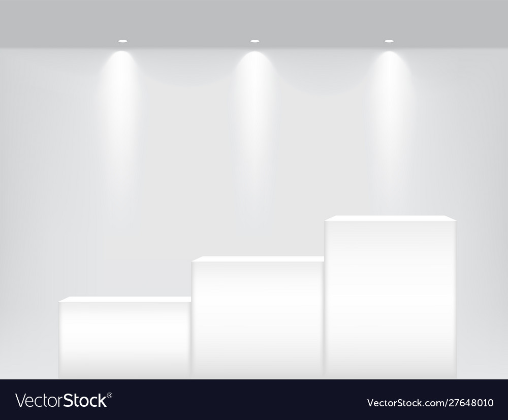 Mock up realistic empty shelf to table podium