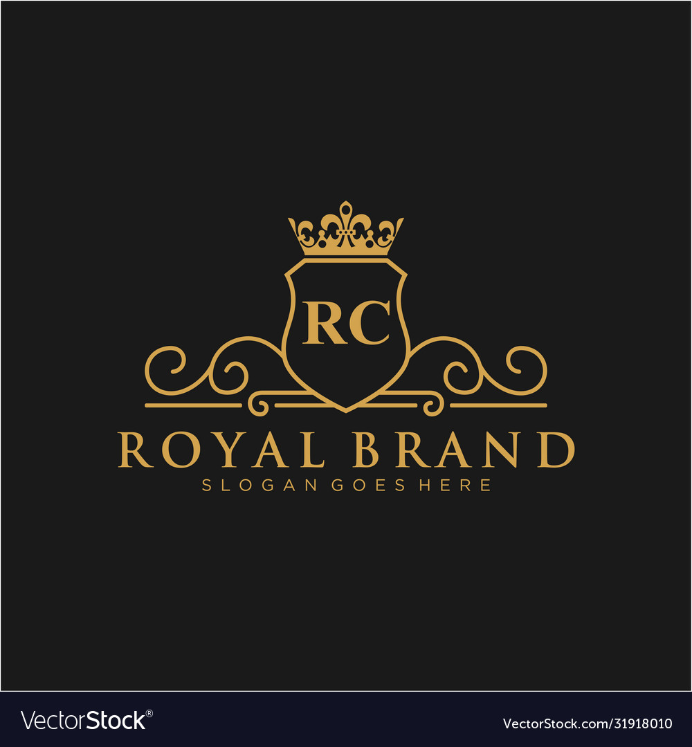 Rc letter initial luxurious brand logo template Vector Image