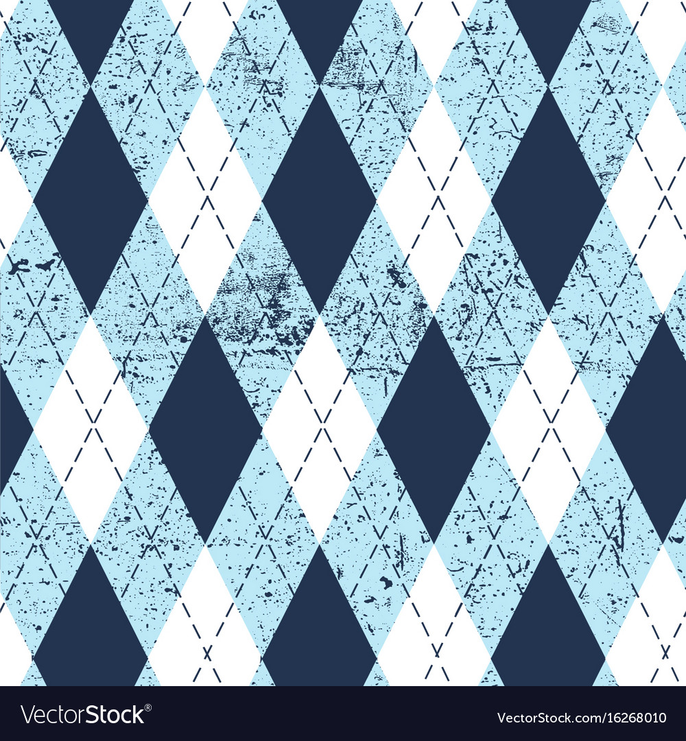 Seamless argyle aged pattern traditional diamond